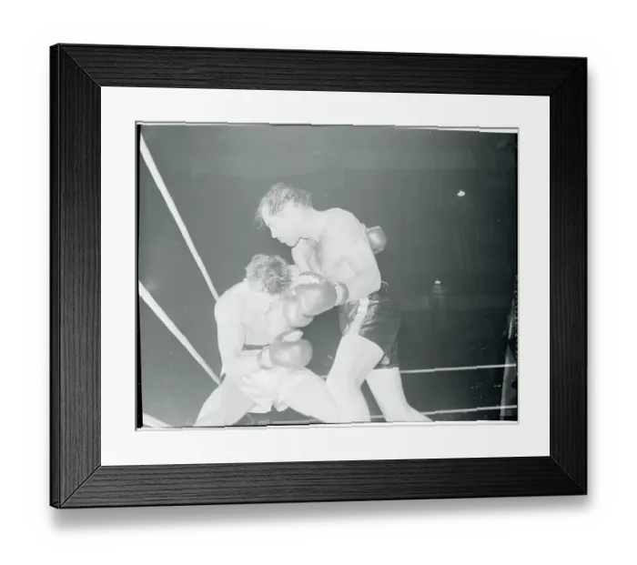 Framed Print : Carl Olson Boxing Against Pierre Langlois Framed Print : Carl Olson Boxing Against Pierre Langlois
