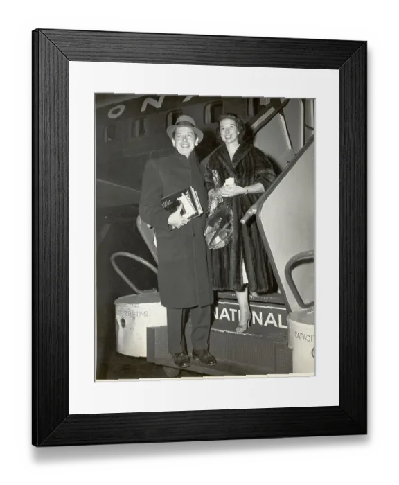 Framed Print : Mr. and Mrs. Milton Berle on Stairs Framed Print : Mr. and Mrs. Milton Berle on Stairs