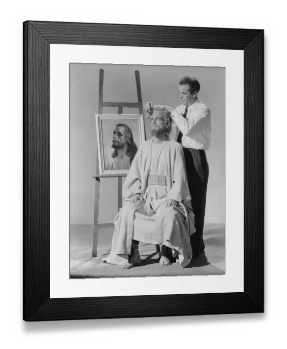 Framed Print : Makeup Artist Styling Robert Wilson's Hair Framed Print : Makeup Artist Styling Robert Wilson's Hair