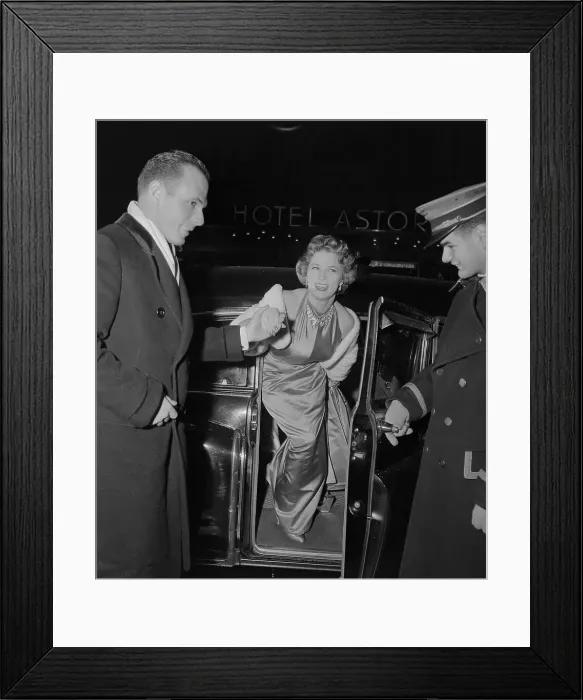 Framed Print : Portrait of Denise Darcel Exiting Car Framed Print : Portrait of Denise Darcel Exiting Car