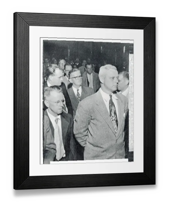 Framed Print : Carl Braden Listening to His Guilty Conviction Framed Print : Carl Braden Listening to His Guilty Conviction