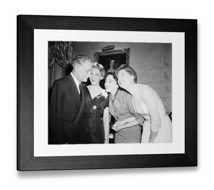 Framed Print : Henri Bonnet and Wife with Carol Channing and Marguerite Piazza Framed Print : Henri Bonnet and Wife with Carol Channing and Marguerite Piazza