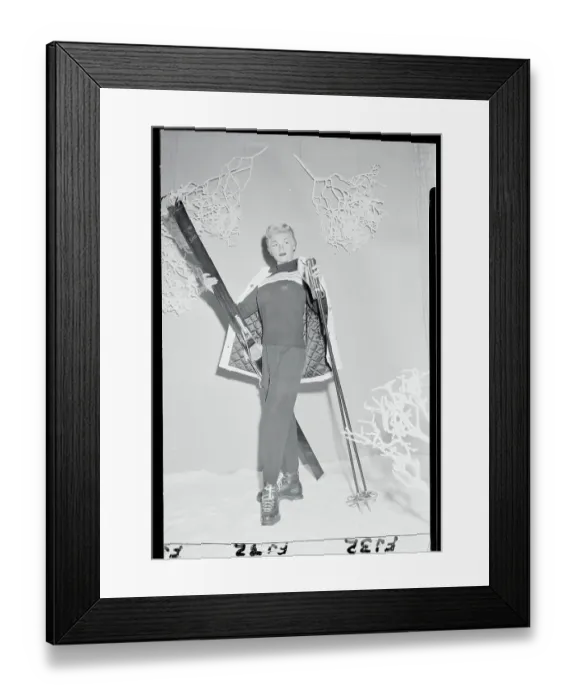 Framed Print : Sandu Scott Modeling a Ski Outfit Framed Print : Sandu Scott Modeling a Ski Outfit