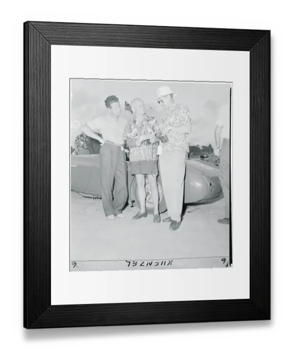 Framed Print : Baron Huschke von Hanstein Speaking With Colleagues Framed Print : Baron Huschke von Hanstein Speaking With Colleagues