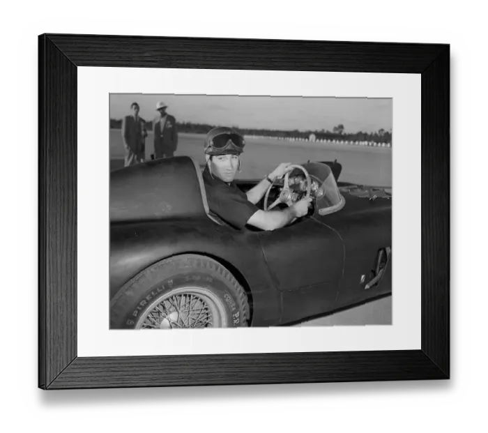 Framed Print : The Marquis de Portago Sitting in a Race Car Framed Print : The Marquis de Portago Sitting in a Race Car