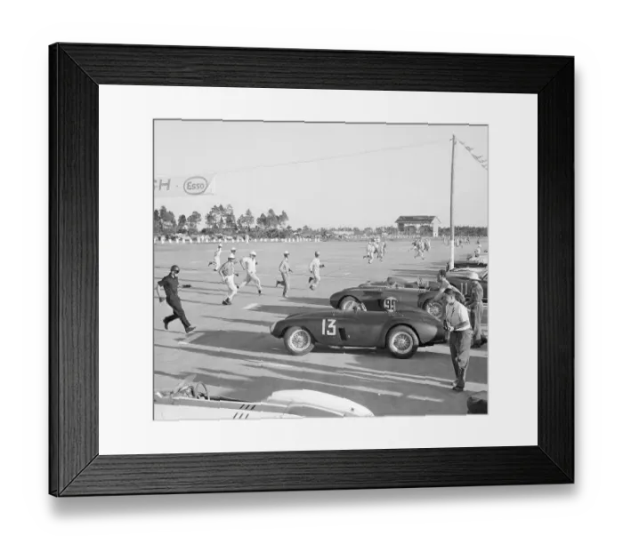 Framed Print : Racecar Drivers Running to Cars at Start of Race Framed Print : Racecar Drivers Running to Cars at Start of Race