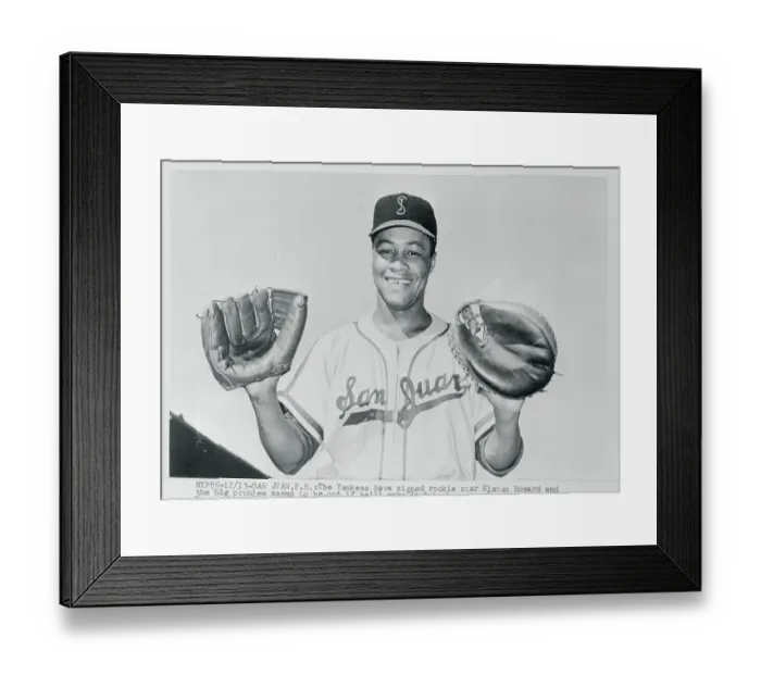 Framed Print : Portrait of Elston Howard Framed Print : Portrait of Elston Howard