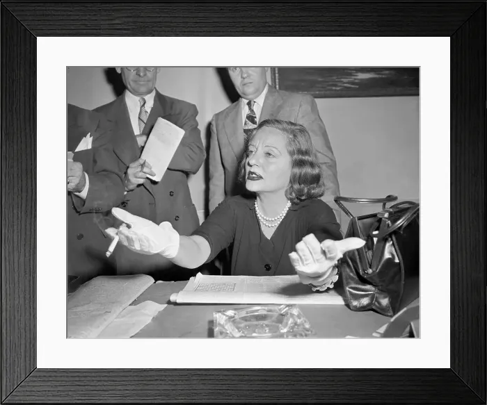 Framed Print : Tallulah Bankhead Speaking to Reporters