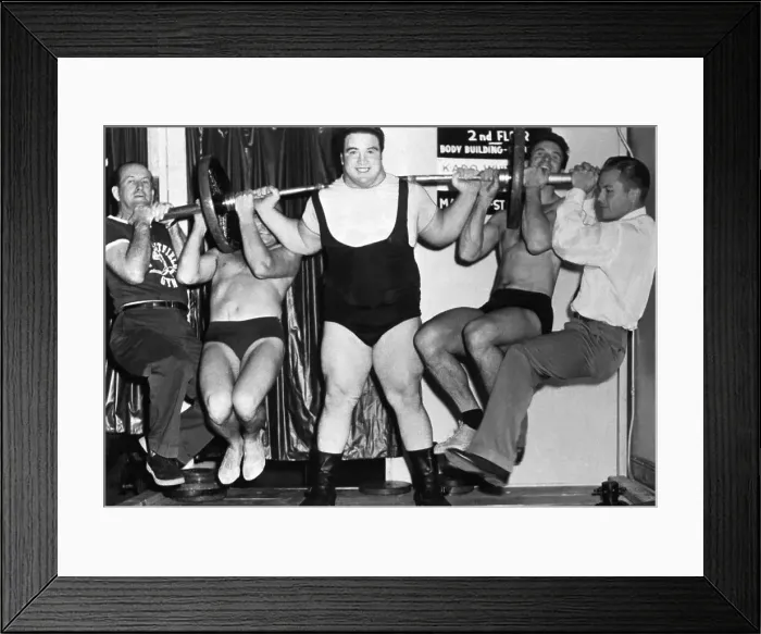 Framed Print : Paul Anderson Lifting Men on Barbell Framed Print : Paul Anderson Lifting Men on Barbell