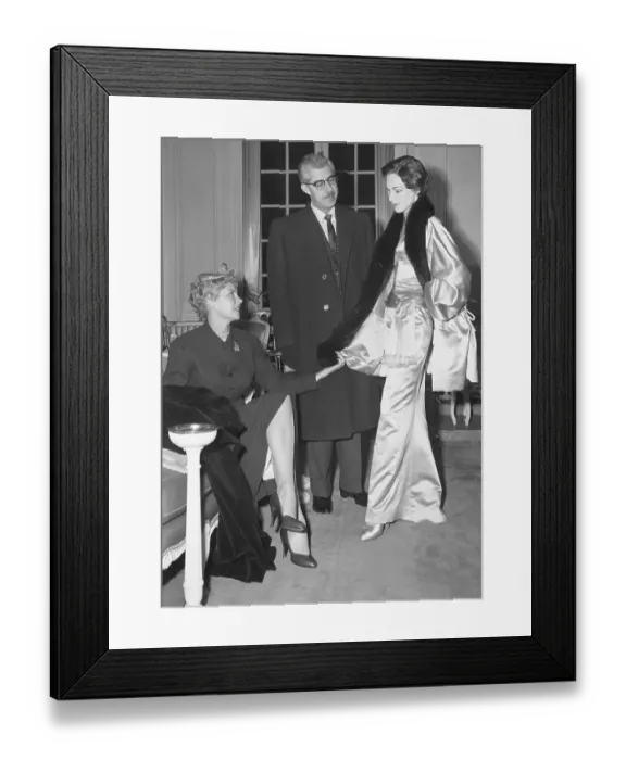 Framed Print : Marie Macdonald Wearing Satin Gown Framed Print : Marie Macdonald Wearing Satin Gown