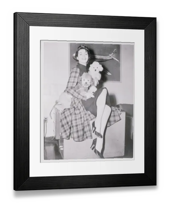 Framed Print : Yvonne Decarlo Posing with Her Poodles