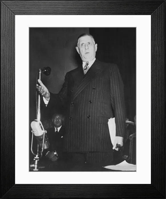 Framed Print : General Charles De Gaulle Speaking Framed Print : General Charles De Gaulle Speaking