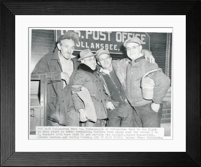 Framed Print : Workers of the Follansbee Steel Corporation Framed Print : Workers of the Follansbee Steel Corporation