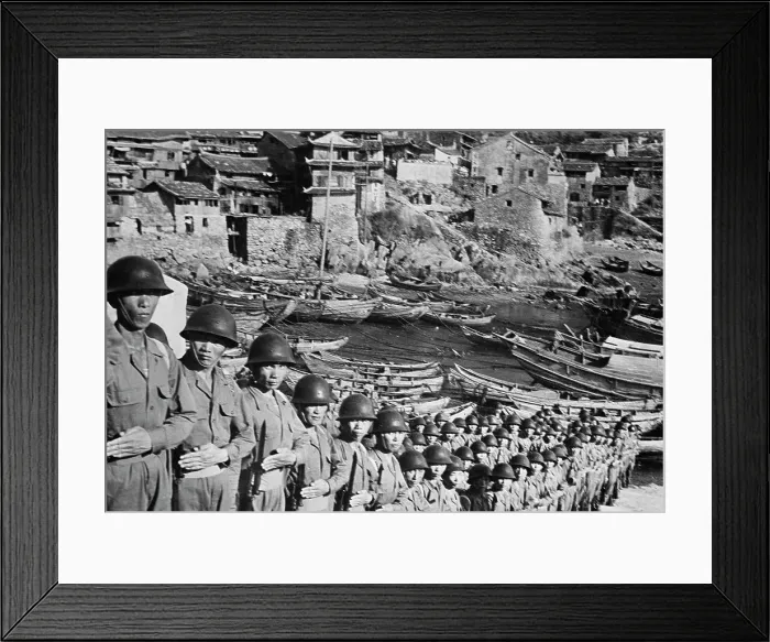 Framed Print : Group of Chinese Soldiers on Tachen Islands Framed Print : Group of Chinese Soldiers on Tachen Islands