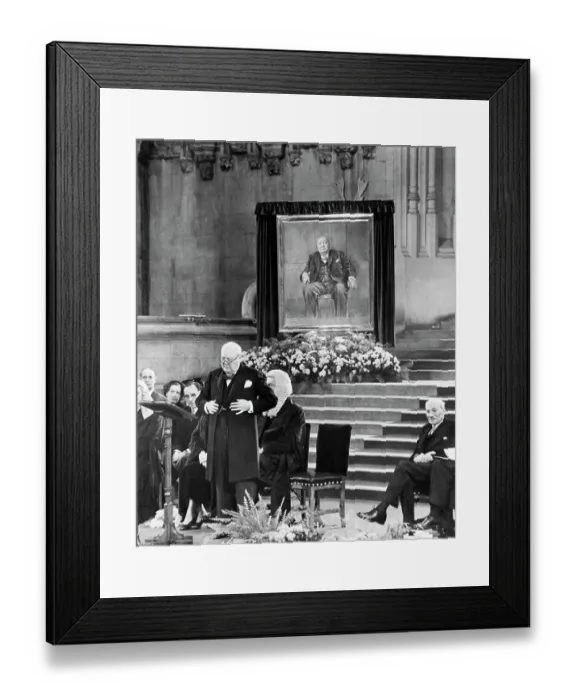 Framed Print : Churchill Speaking At 80Th Birthday Framed Print : Churchill Speaking At 80Th Birthday