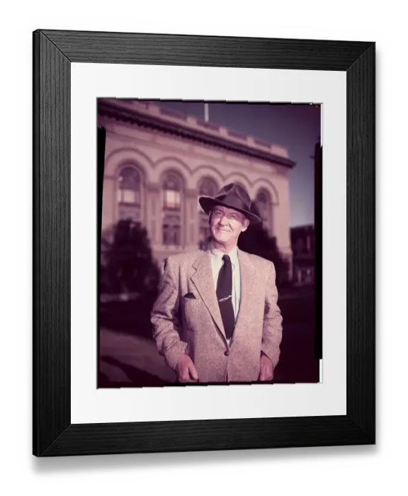 Framed Print : Portrait of Tom Tully Wearing Hat and Standing Outside
