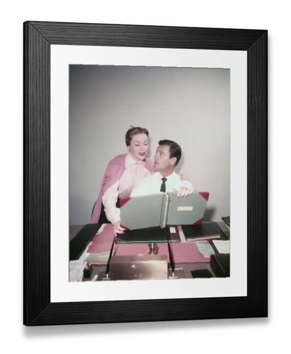 Framed Print : Anne Jeffreys and Husband Working at Home Framed Print : Anne Jeffreys and Husband Working at Home