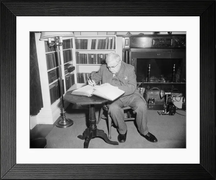 Framed Print : Ralph Vaughan Williams Signing Guest Book Framed Print : Ralph Vaughan Williams Signing Guest Book