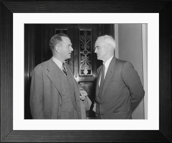 Framed Print : Senators William Fullbright and Arthur Atkins Talking