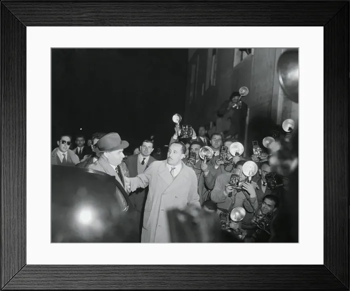 Framed Print : Giuseppe Sotgiu Surrounded by Newsmen Framed Print : Giuseppe Sotgiu Surrounded by Newsmen