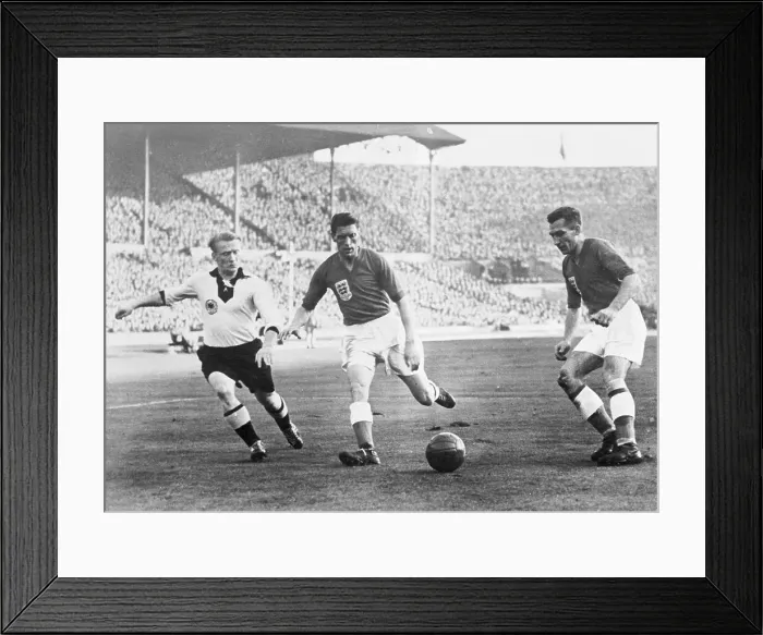 Framed Print : England Playing Germany in Soccer Game