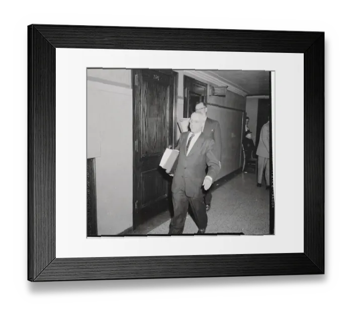 Framed Print : Dr. S. R. Gerber Hurring Into the Courtroom at the Sam Sheppard Case Framed Print : Dr. S. R. Gerber Hurring Into the Courtroom at the Sam Sheppard Case