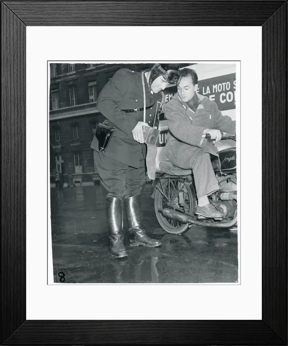 Framed Print : Patrolman with a Noisemeter