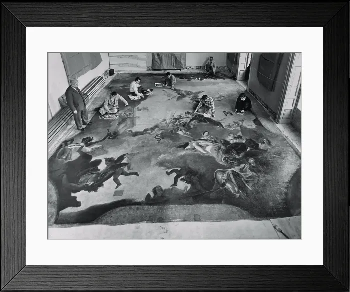 Framed Print : View of Restoration of Painting, Apotheosis of a Venetian Nobleman