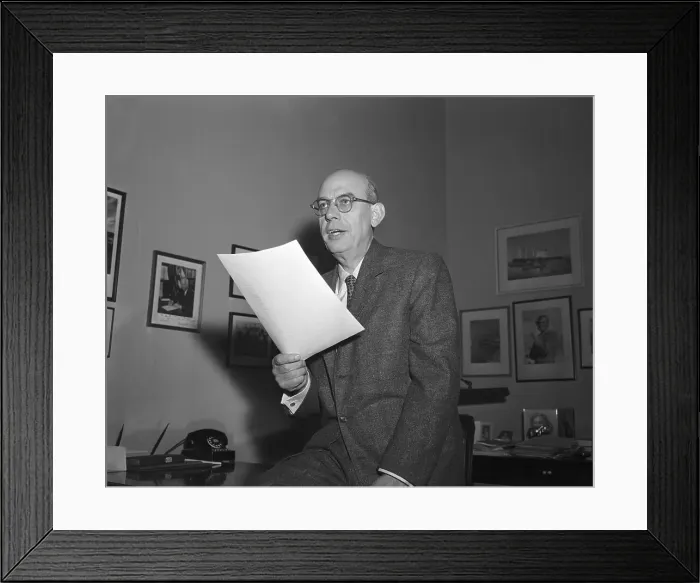 Framed Print : Wallace Bennett Holding a Document Framed Print : Wallace Bennett Holding a Document