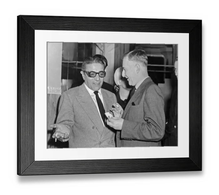 Framed Print : Aristotle Onassis Talking to A Man Framed Print : Aristotle Onassis Talking to A Man