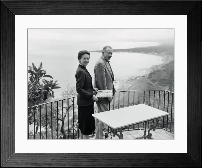 Framed Print : John Steinbeck and Wife at Sicilian Coast Framed Print : John Steinbeck and Wife at Sicilian Coast