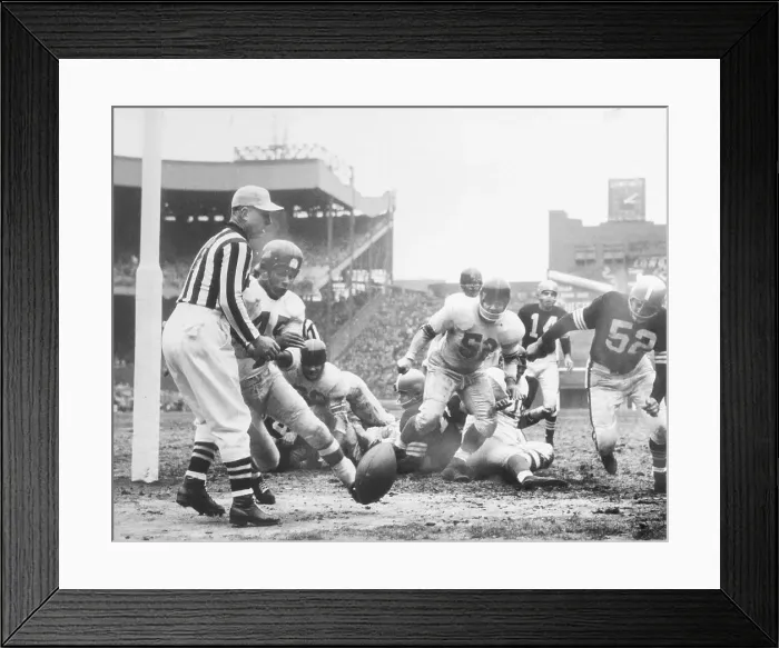 Framed Print : Football Players Running for Fumble Framed Print : Football Players Running for Fumble