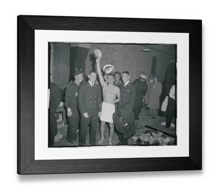 Framed Print : George Welsh Raising His Arm Framed Print : George Welsh Raising His Arm