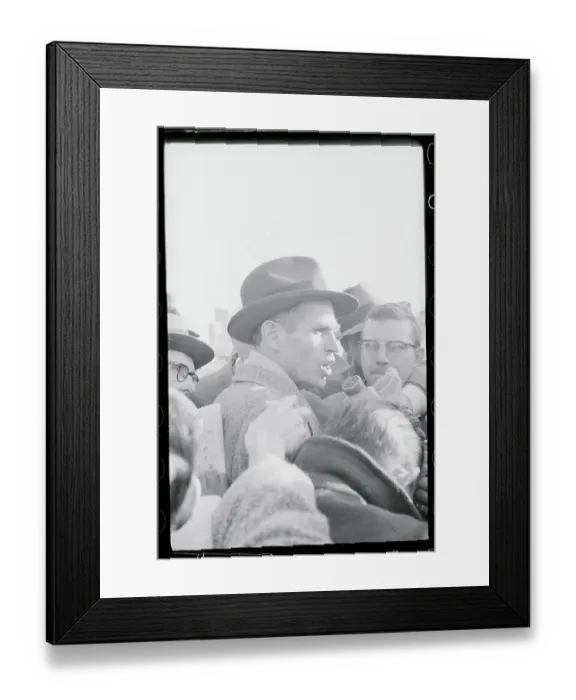 Framed Print : Alger Hiss Speaking to Newsmen Framed Print : Alger Hiss Speaking to Newsmen