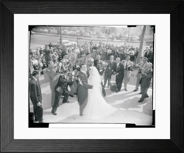 Framed Print : Pier Angeli and Vic Damone Photographed at Wedding Framed Print : Pier Angeli and Vic Damone Photographed at Wedding