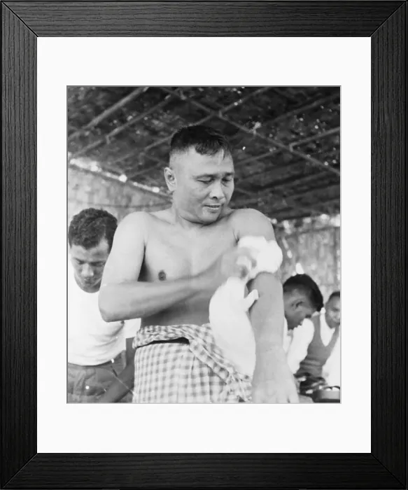 Framed Print : Prime Minister U Nu of Burma Cleaning Himself Framed Print : Prime Minister U Nu of Burma Cleaning Himself