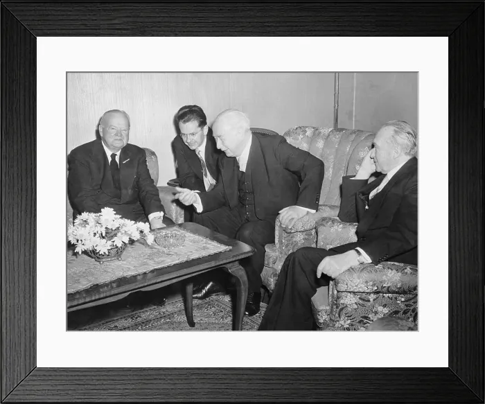 Framed Print : Herbert Hoover Talking with West German Leaders Framed Print : Herbert Hoover Talking with West German Leaders