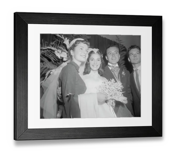 Framed Print : Debbie Reynolds with Pier Angeli and Vic Damone Framed Print : Debbie Reynolds with Pier Angeli and Vic Damone