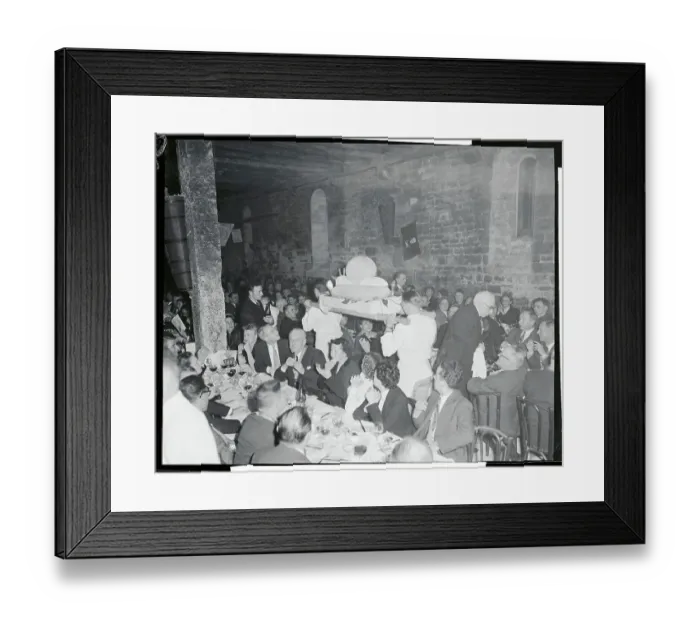 Framed Print : Waiters Carrying Snail Shaped Cake Framed Print : Waiters Carrying Snail Shaped Cake