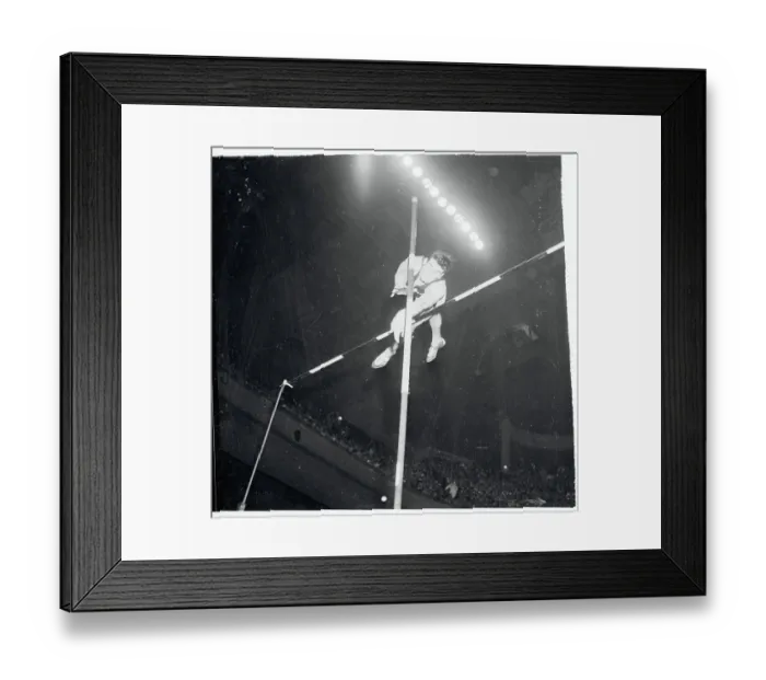 Framed Print : Portrait of Don Bragg Vaulting Framed Print : Portrait of Don Bragg Vaulting