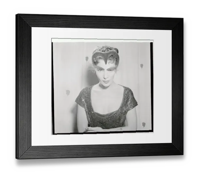 Framed Print : Woman Wearing Feline Headress Framed Print : Woman Wearing Feline Headress