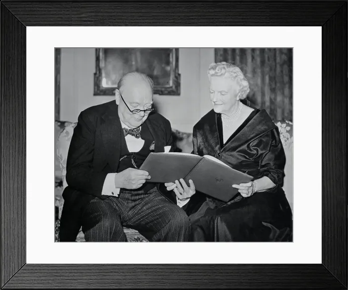 Framed Print : Portrait of Sir Winston Churchill and Wife Framed Print : Portrait of Sir Winston Churchill and Wife