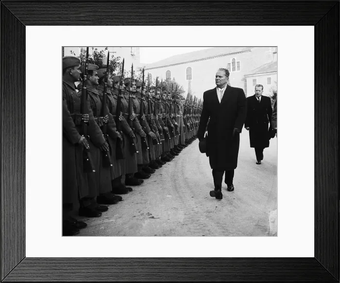 Framed Print : Josip Broz Tito Inspecting Border Garrison Framed Print : Josip Broz Tito Inspecting Border Garrison