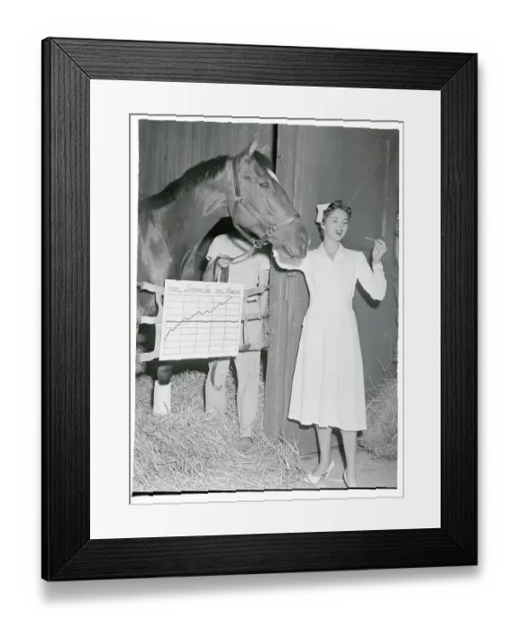 Framed Print : Portrait of Joyce Chrest with Horse Framed Print : Portrait of Joyce Chrest with Horse