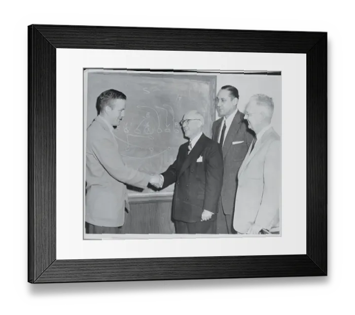 Framed Print : Terry Brennan Shaking Hands with Arch Ward Framed Print : Terry Brennan Shaking Hands with Arch Ward