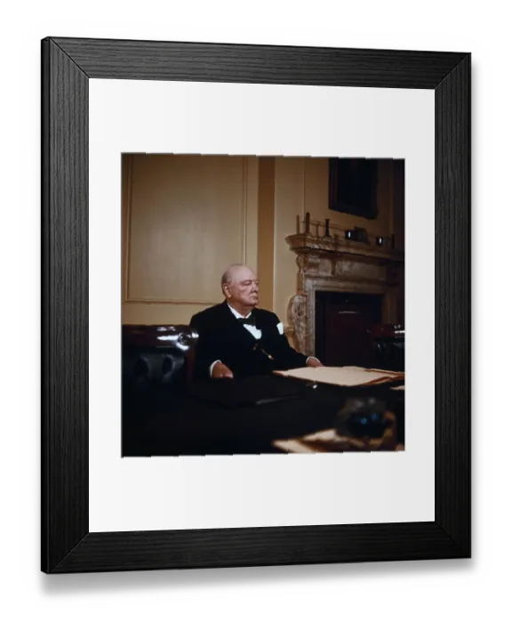 Framed Print : Sir Winston Churchill Looking to Side Framed Print : Sir Winston Churchill Looking to Side