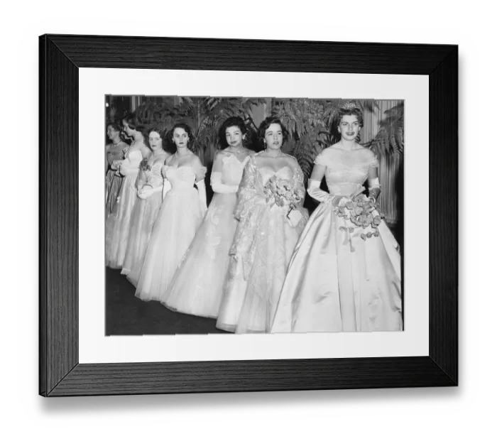 Framed Print : International Debutantes Wearing Evening Gowns Framed Print : International Debutantes Wearing Evening Gowns