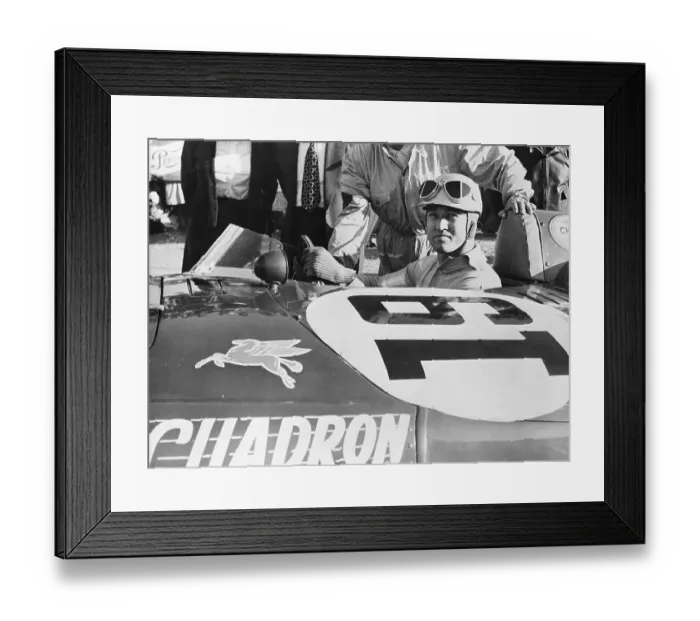 Framed Print : Umberto Maglioli in the Cockpit of His Ferrari Framed Print : Umberto Maglioli in the Cockpit of His Ferrari