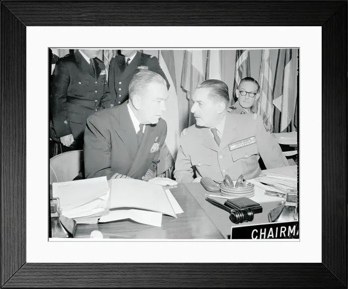 Framed Print : Arthur W. Radford Talking with Augustin Guillaume Framed Print : Arthur W. Radford Talking with Augustin Guillaume