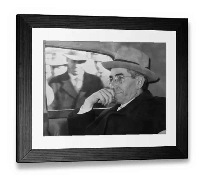 Framed Print : Lucky Luciano Riding in Automobile